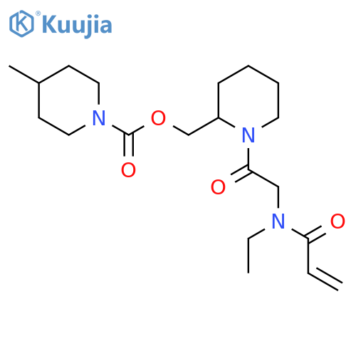 {1-[2-(N-ethylprop-2-enamido)acetyl]piperidin-2-yl}methyl 4-methylpiperidine-1-carboxylate structure