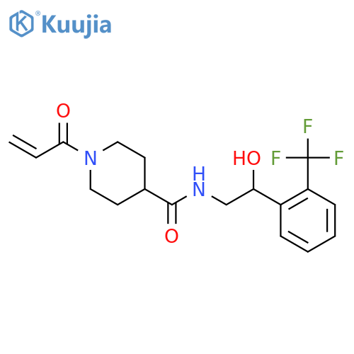 N-[2-Hydroxy-2-[2-(trifluoromethyl)phenyl]ethyl]-1-prop-2-enoylpiperidine-4-carboxamide structure
