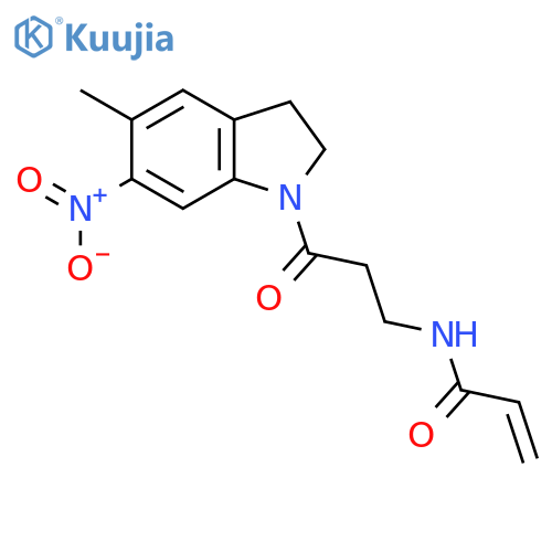 N-[3-(5-Methyl-6-nitro-2,3-dihydroindol-1-yl)-3-oxopropyl]prop-2-enamide structure