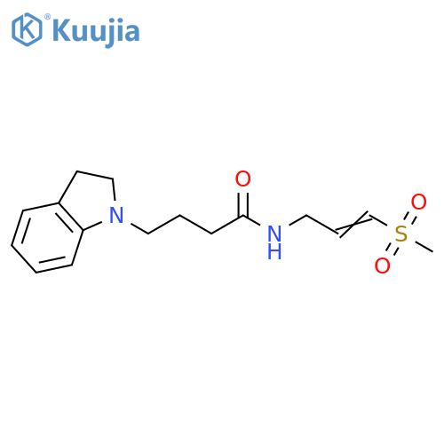 2,3-Dihydro-N-[3-(methylsulfonyl)-2-propen-1-yl]-1H-indole-1-butanamide structure