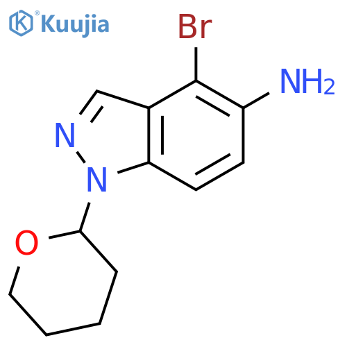 1H-Indazol-5-amine, 4-bromo-1-(tetrahydro-2H-pyran-2-yl)- structure