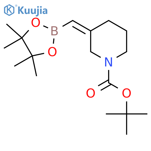 tert-butyl (3Z)-3-[(tetramethyl-1,3,2-dioxaborolan-2-yl)methylidene]piperidine-1-carboxylate structure