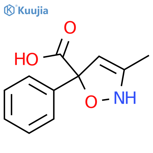 5-Isoxazolecarboxylic acid, 2,5-dihydro-3-methyl-5-phenyl- structure