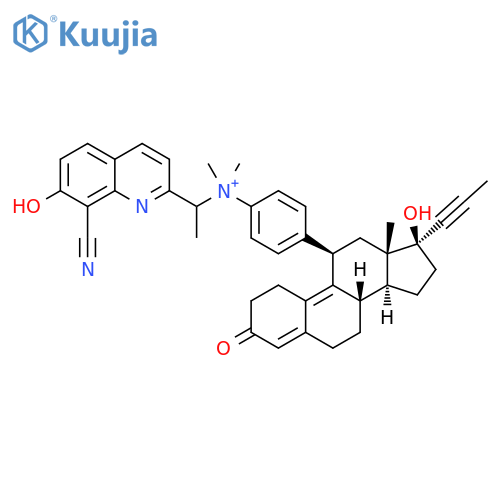 8-Cyano-7-hydroxy-N-[4-[(11β,17β)-17-hydroxy-3-oxo-17-(1-propyn-1-yl)estra-4,9-dien-11-yl]phenyl]-N,N,α-trimethyl-2-quinolinemethanaminium structure