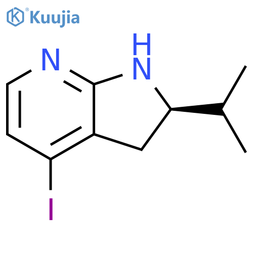 (2R)-4-Iodo-2-isopropyl-2,3-dihydro-1H-pyrrolo[2,3-b]pyridine structure