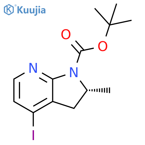 (2R)-4-Iodo-2-methyl-2,3-dihydro-1H-pyrrolo[2,3-b]pyridine, N-BOC protected structure