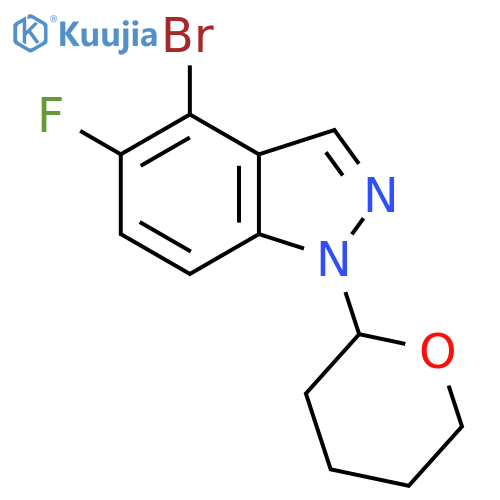 4-Bromo-5-fluoro-1-(tetrahydro-2H-pyran-2-yl)-1H-indazole structure