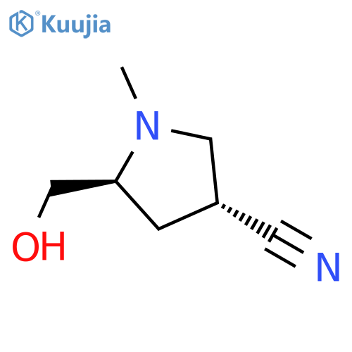 3-Pyrrolidinecarbonitrile, 5-(hydroxymethyl)-1-methyl-, (3R,5S)- structure