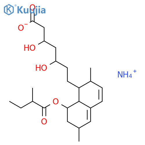 1-Naphthaleneheptanoicacid, 1,2,6,7,8,8a-hexahydro-b,d-dihydroxy-2,6-dimethyl-8-(2-methyl-1-oxobutoxy)-,ammonium salt (1:1), (bR,dR,1S,2S,6R,8S,8aR)- structure