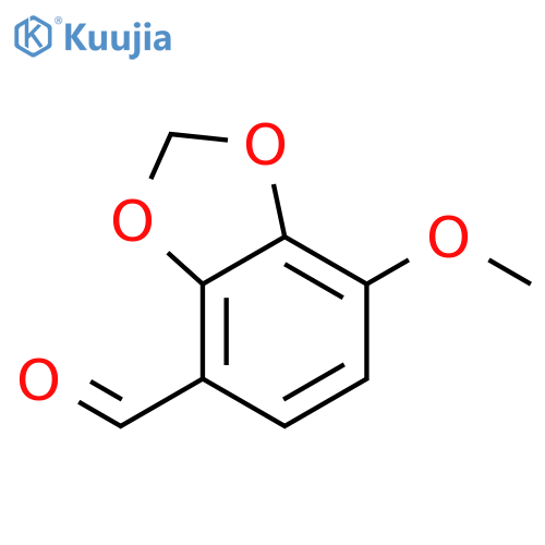 7-methoxy-1,3-dioxaindane-4-carbaldehyde structure