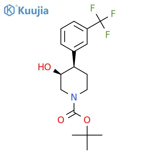Tert-butyl (3S,4R)-3-hydroxy-4-[3-(trifluoromethyl)phenyl]piperidine-1-carboxylate structure