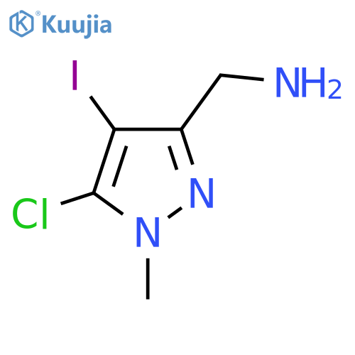 (5-chloro-4-iodo-1-methyl-1H-pyrazol-3-yl)methanamine structure