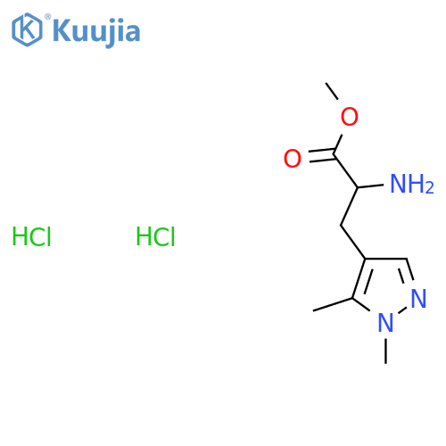 Methyl 2-amino-3-(1,5-dimethylpyrazol-4-yl)propanoate;dihydrochloride structure