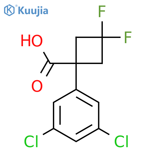 1-(3,5-Dichlorophenyl)-3,3-difluorocyclobutane-1-carboxylic acid structure