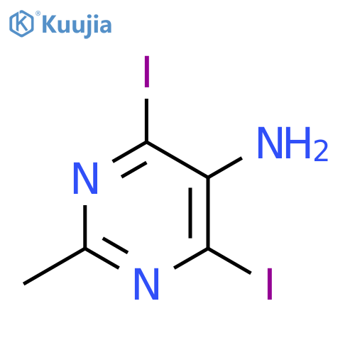 5-Pyrimidinamine, 4,6-diiodo-2-methyl- structure