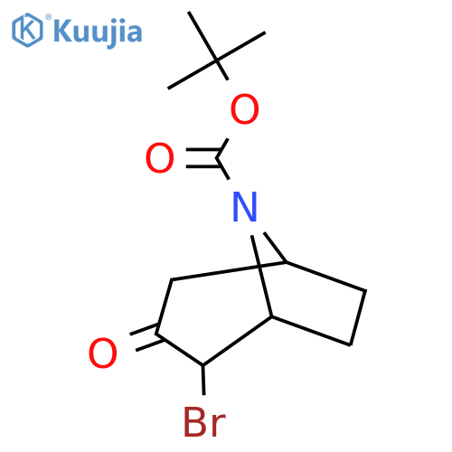Tert-butyl 2-bromo-3-oxo-8-azabicyclo[3.2.1]octane-8-carboxylate structure