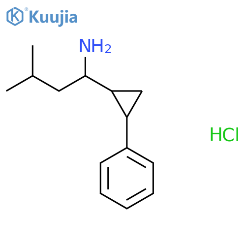 3-Methyl-1-(2-phenylcyclopropyl)butan-1-amine;hydrochloride structure