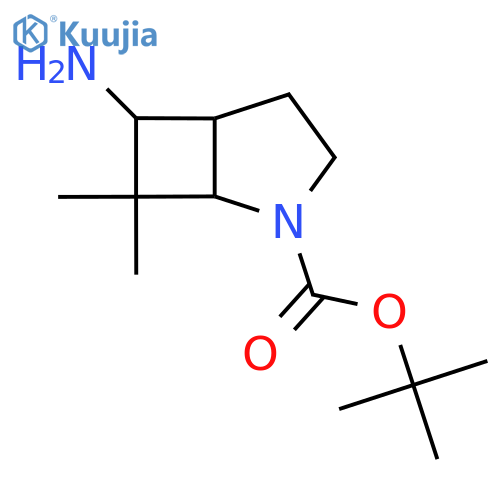 Tert-butyl 6-amino-7,7-dimethyl-2-azabicyclo[3.2.0]heptane-2-carboxylate structure
