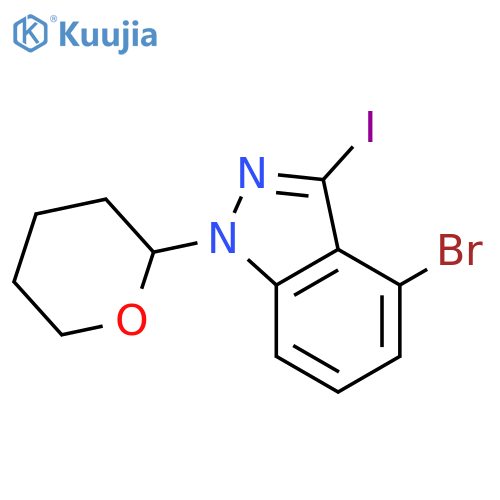 4-Bromo-6-chloro-5-methyl-1-(tetrahydro-pyran-2-yl)-1H-indazole structure