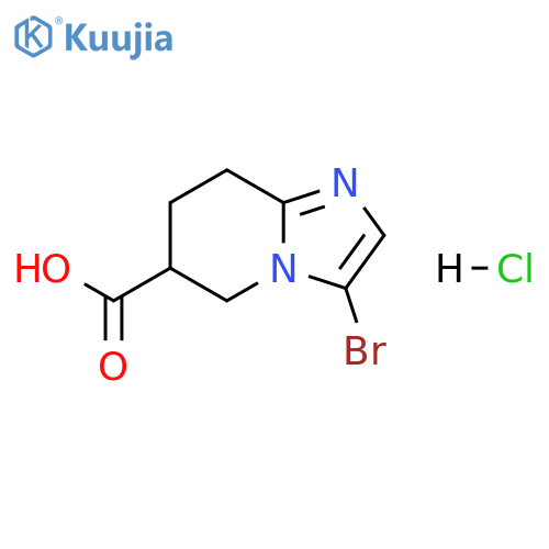 Imidazo[1,2-a]pyridine-6-carboxylic acid, 3-bromo-5,6,7,8-tetrahydro-, hydrochloride (1:1) structure