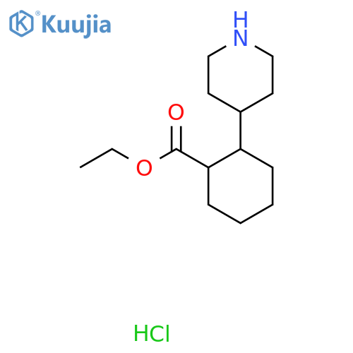 Ethyl 2-piperidin-4-ylcyclohexane-1-carboxylate;hydrochloride structure