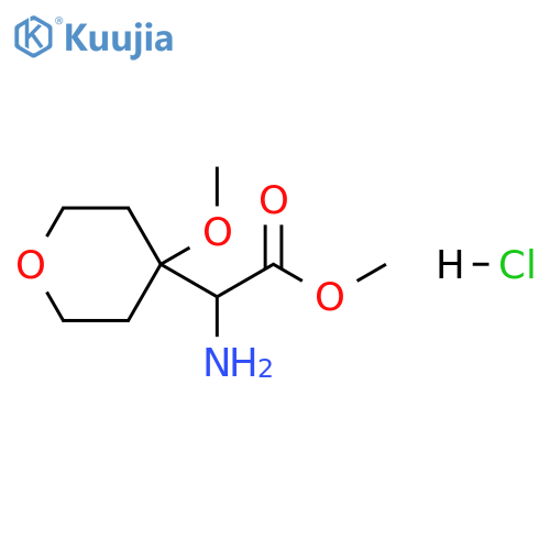 2H-Pyran-4-acetic acid, α-aminotetrahydro-4-methoxy-, methyl ester, hydrochloride (1:1) structure