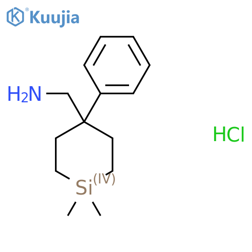 (1,1-Dimethyl-4-phenylsilinan-4-yl)methanamine;hydrochloride structure