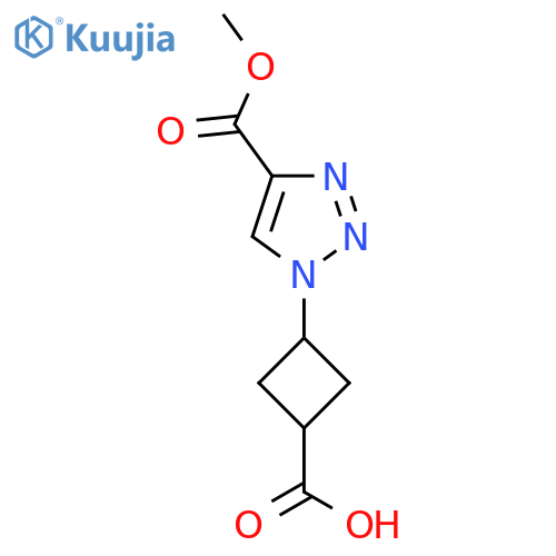 3-(4-Methoxycarbonyltriazol-1-yl)cyclobutane-1-carboxylic acid structure