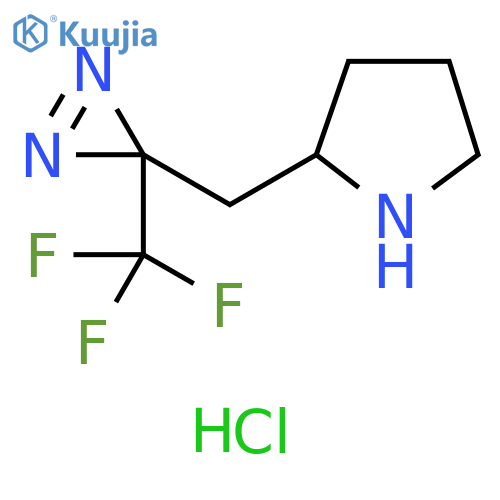 2-{[3-(trifluoromethyl)-3H-diazirin-3-yl]methyl}pyrrolidine hydrochloride structure