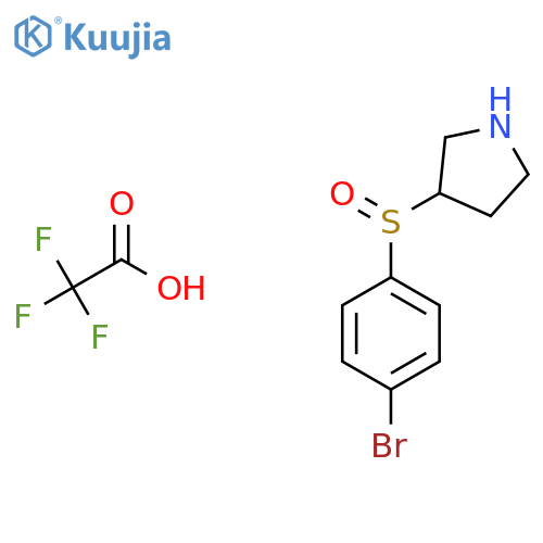 3-(4-Bromophenyl)sulfinylpyrrolidine;2,2,2-trifluoroacetic acid structure