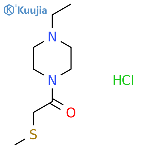 Ethanone, 1-(4-ethyl-1-piperazinyl)-2-(methylthio)-, hydrochloride (1:1) structure