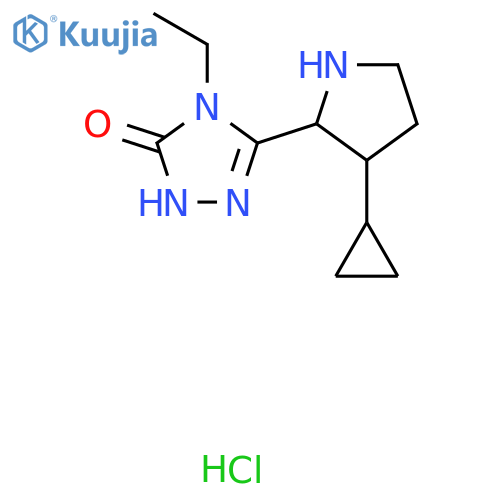 3-(3-Cyclopropylpyrrolidin-2-yl)-4-ethyl-1H-1,2,4-triazol-5-one;hydrochloride structure