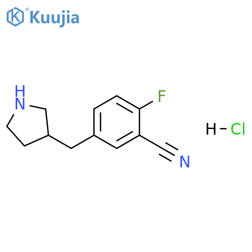 Benzonitrile, 2-fluoro-5-(3-pyrrolidinylmethyl)-, hydrochloride (1:1) structure