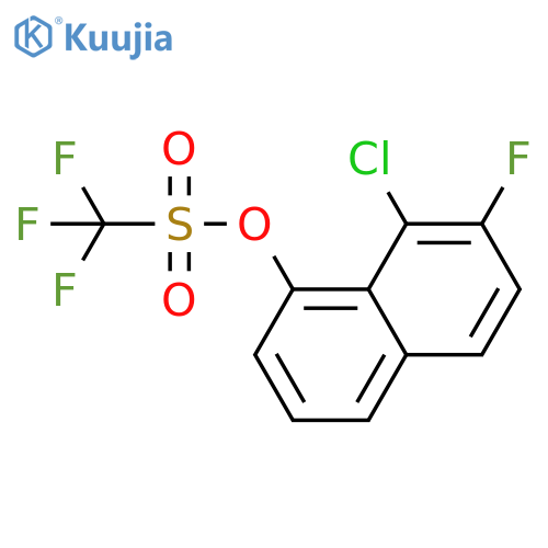 Methanesulfonic acid, 1,1,1-trifluoro-, 8-chloro-7-fluoro-1-naphthalenyl ester structure