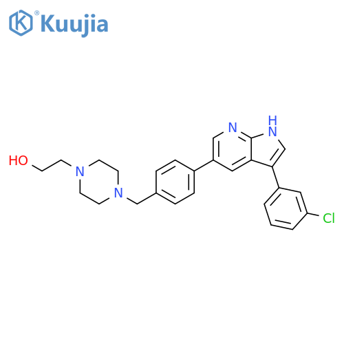 1-Piperazineethanol, 4-[[4-[3-(3-chlorophenyl)-1H-pyrrolo[2,3-b]pyridin-5-yl]phenyl]methyl]- structure