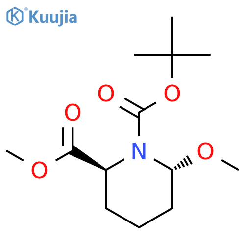 rac-1-tert-butyl 2-methyl (2R,6S)-6-methoxypiperidine-1,2-dicarboxylate structure
