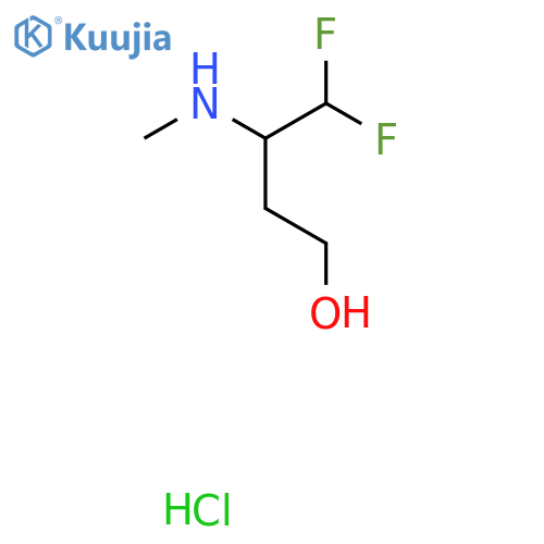 4,4-Difluoro-3-(methylamino)butan-1-ol;hydrochloride structure