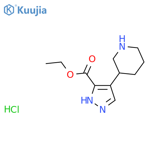Ethyl 4-piperidin-3-yl-1H-pyrazole-5-carboxylate;hydrochloride structure