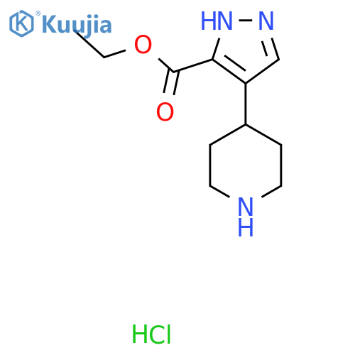 Ethyl 4-piperidin-4-yl-1H-pyrazole-5-carboxylate;hydrochloride structure