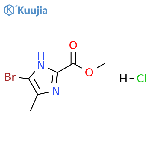 1H-Imidazole-2-carboxylic acid, 5-bromo-4-methyl-, methyl ester, hydrochloride (1:1) structure