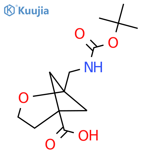 1-({(tert-butoxy)carbonylamino}methyl)-2-oxabicyclo3.1.1heptane-5-carboxylic acid structure