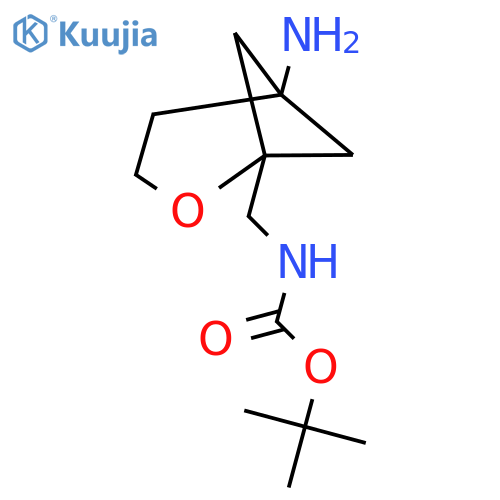 tert-butyl N-({5-amino-2-oxabicyclo[3.1.1]heptan-1-yl}methyl)carbamate structure