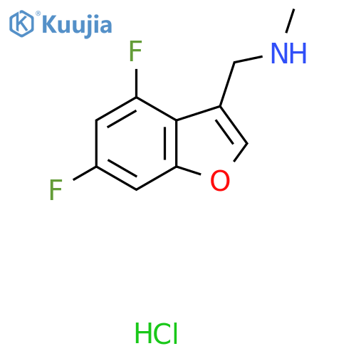 1-(4,6-Difluoro-1-benzofuran-3-yl)-N-methylmethanamine;hydrochloride structure
