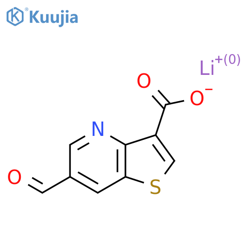 Lithium(1+) ion 6-formylthieno[3,2-b]pyridine-3-carboxylate structure