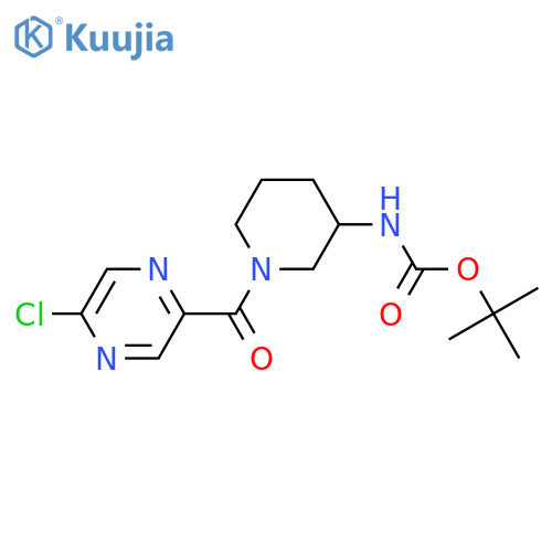 Carbamic acid, N-[1-[(5-chloro-2-pyrazinyl)carbonyl]-3-piperidinyl]-, 1,1-dimethylethyl ester  structure