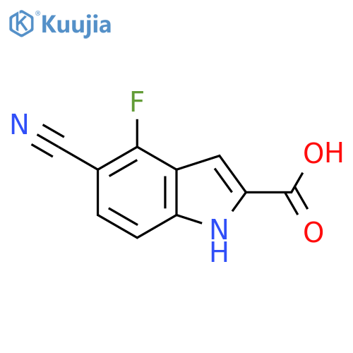 5-Cyano-4-fluoro-1H-indole-2-carboxylic acid structure