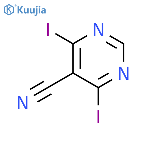 4,6-Diiodo-5-pyrimidinecarbonitrile structure