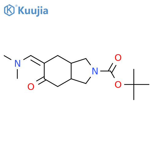 Tert-butyl (5Z)-5-(dimethylaminomethylidene)-6-oxo-1,3,3a,4,7,7a-hexahydroisoindole-2-carboxylate structure