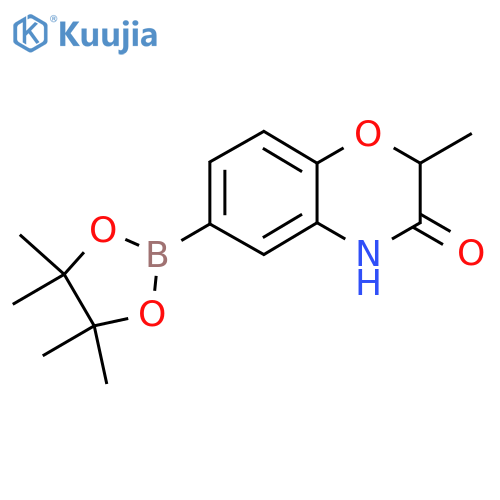 2-methyl-6-(tetramethyl-1,3,2-dioxaborolan-2-yl)-3,4-dihydro-2H-1,4-benzoxazin-3-one structure