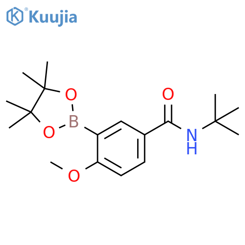 5-(N-t-Butylaminocarbonyl)-2-methoxyphenylboronic acid pinacol ester structure